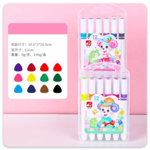 ماژیک 12 رنگ موشی کد ZS20412 - آبی