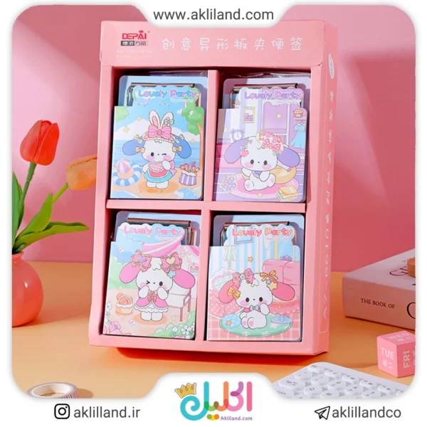 دفترچه و تخته شاسی خرگوش صورتی