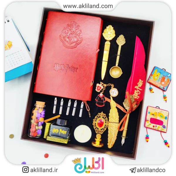 پک کامل خودنویس و دفتر و مهر و موم لاکچری