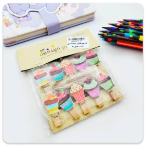 گیره چوبی فانتزی (بسته 10 عددی) - مدل-6