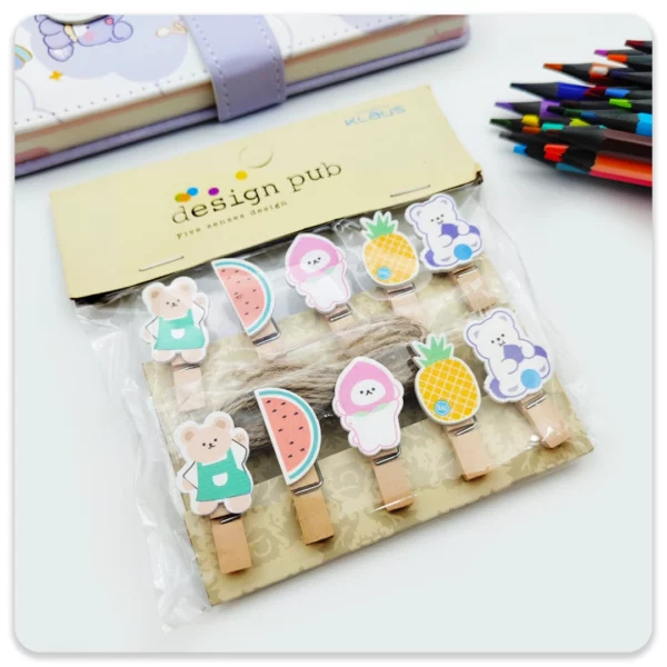 گیره چوبی فانتزی (بسته 10 عددی) - Image 7