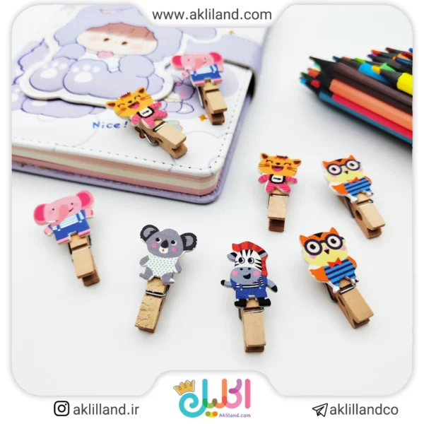 گیره چوبی حیوانات (بسته 10 عددی)