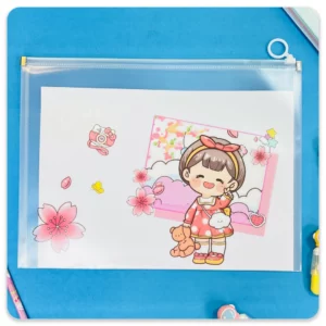 کاور A4 زیپ دار دختر ناز - مدل-1