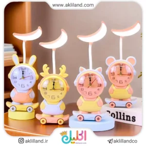 چراغ مطالعه ساعت دار حیوانات اسکیت سوار