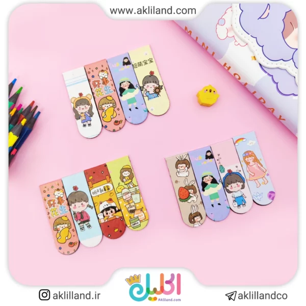 بوک مارک مگنتی طرح دختر شاد
