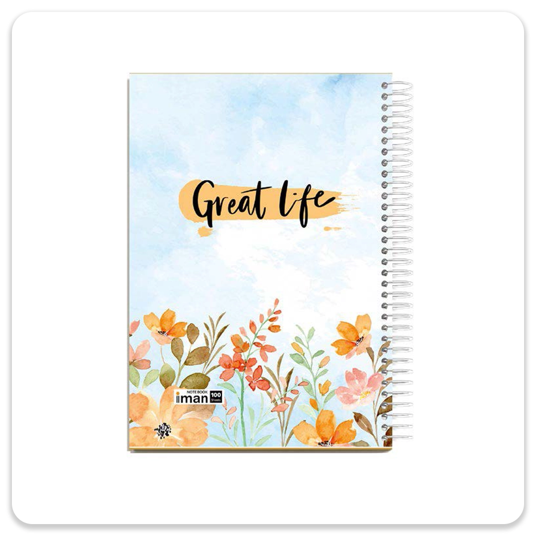 دفتر 100 برگ جلد سخت