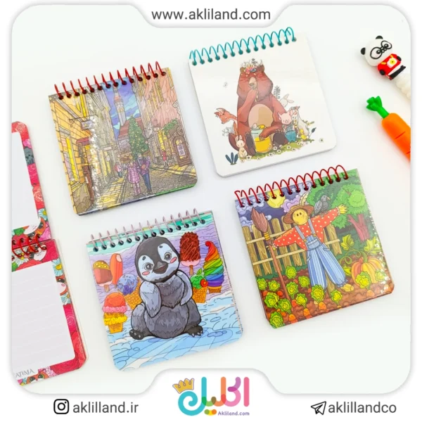 دفترچه یادداشت سیمی 9*9 فاطیما