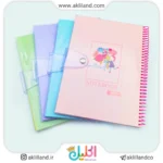 دفتر 80 برگ سیمی طلقی دکمه دار