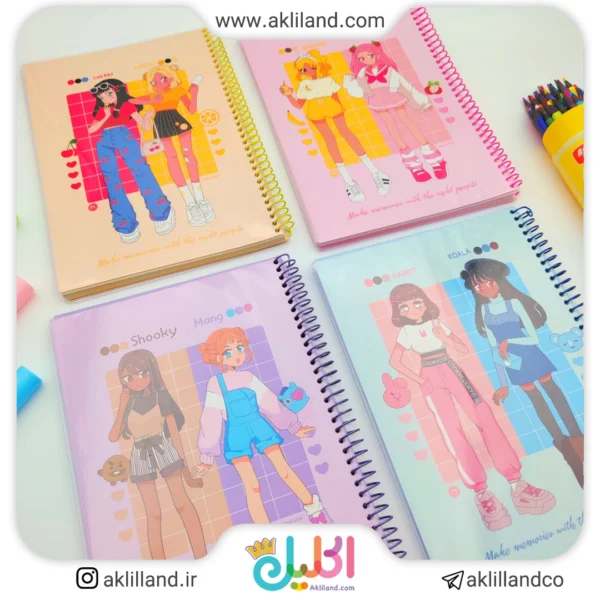 دفتر 80 برگ سیمی طلقی دخترانه BT21