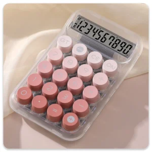 ماشین حساب شفاف دکمه درشت رنگی