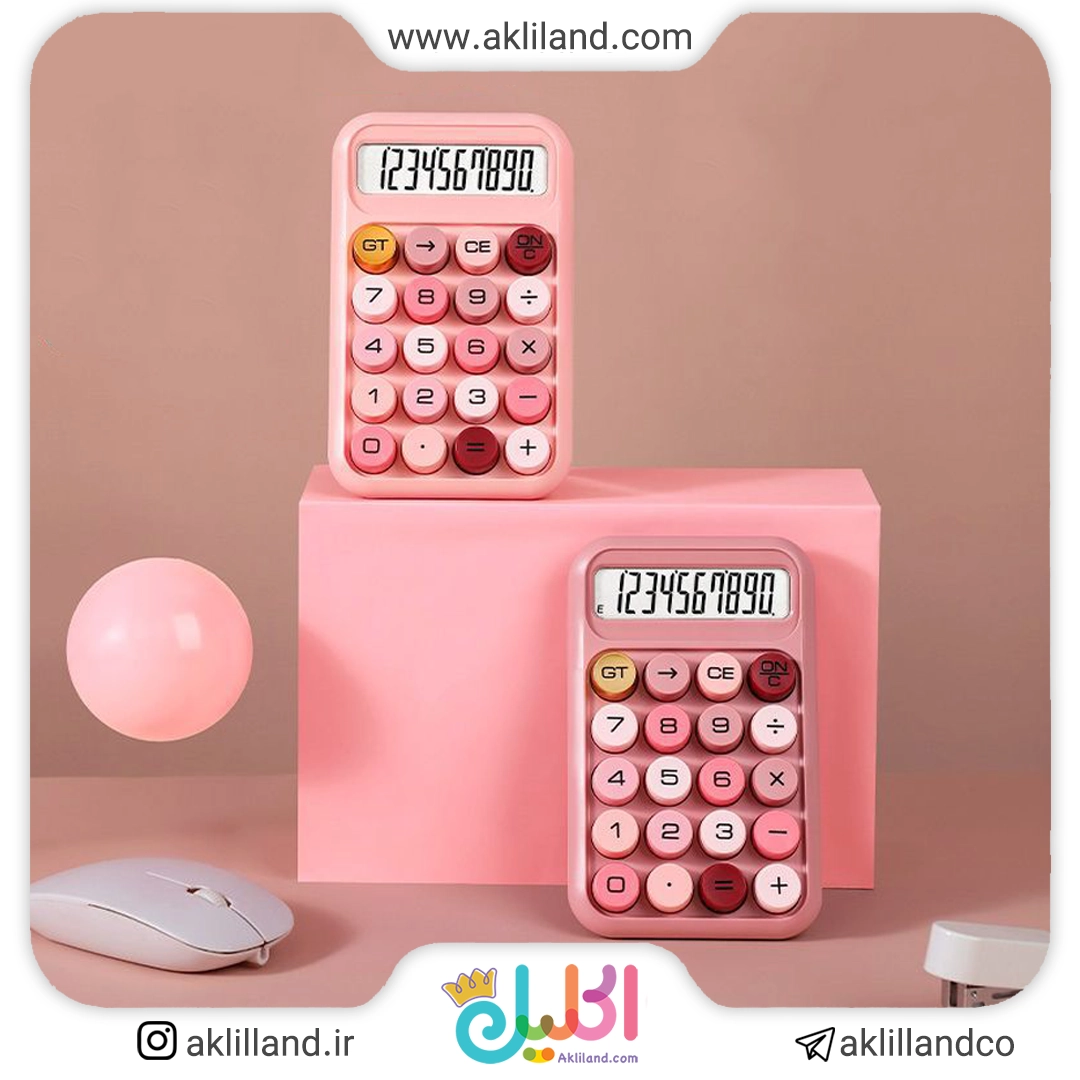 ماشین حساب دکمه درشت رنگی آدامسی